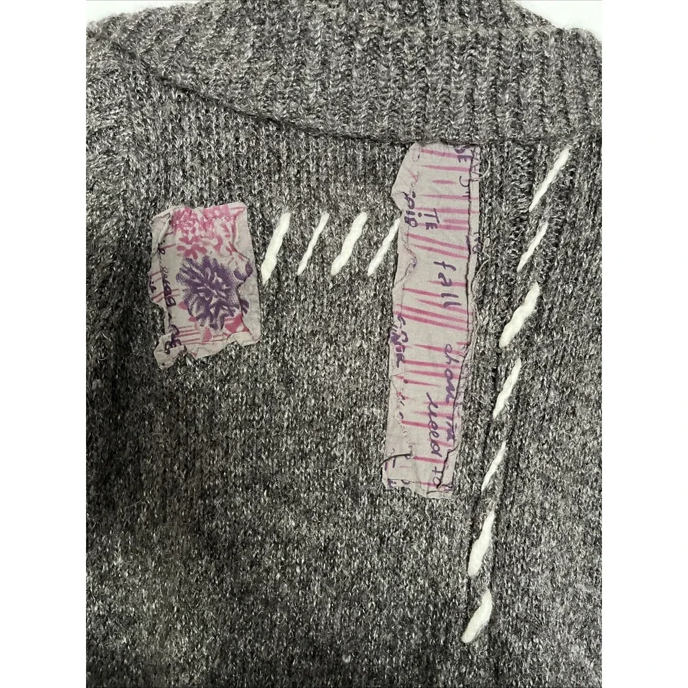 Sz S Monroe and Main Women's Coat Button Yarn Woven Patchwork Long Cardigan